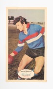 1971 SCANLENS "FOOTBALLERS" POSTER - FOOTSCRAY: Charlie Pagnoccolo, poster #11/24; folded, but nevertheless extremely scarce.