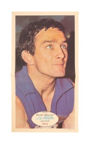 1971 SCANLENS "FOOTBALLERS" POSTER - FITZROY: Daryl Peoples, poster #10/24; folded, but nevertheless extremely scarce.