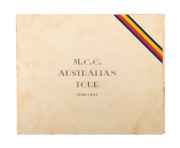 M.C.C. AUSTRALIAN TOUR 1936-37: Official club Christmas card featuring team photograph, signed by English Test cricketer Wally Hammond; 30 x 12.5cm when opened.