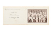 M.C.C. AUSTRALIAN TOUR 1936-37: Official club Christmas card featuring team photograph, signed by English Test cricketer Wally Hammond; 30 x 12.5cm when opened. - 2