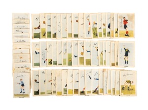 KORNIES: 1951 "Footballers in Action" complete set [64], plus 1 duplicate; condition issues.
