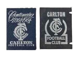 CARLTON 1970 PREMIERSHIP: Season ticket for member #1454, with fixture list and holes punched for each game attended, together with 1964 member's season ticket. (2 items)