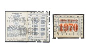 CARLTON 1970 PREMIERSHIP: Season ticket for member #1454, with fixture list and holes punched for each game attended, together with 1964 member's season ticket. (2 items) - 2