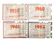 ST. KILDA: 1959-62 member's season tickets, each with fixture list and holes punched for games attended; the 1959 and 1960 tickets are issued in the name of former player Jack Connell. (4 items) - 2