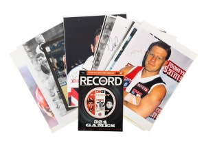 NATHAN BOURKE: A group of items signed by Bourke, mostly photographs, plus additional Robert Harvey and Tony Lockett signatures. (12 items)