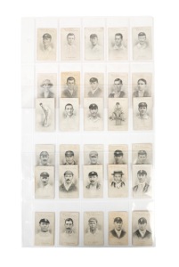 WILLS'S: 1911-12 "Australian and English Cricketers" part-set [31/59], comprising cards 2/4-6/8/9/12/14/16/19/24-26/29-32/34-44/46/53/58; "Capstan" or "Vice Regal" backs, mixed condition.