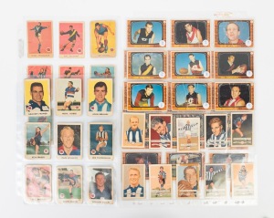 SCANLENS "FOOTBALLERS": Group comprising 1964 part-set [7/33], 1965 part-set [10/36], and 1967 part-set [25/72] plus 2 duplicates, together with 1958 Atlantic Picture Pageant part-set [11/128] plus 1 duplicate; very mixed condition, some poor. (56 cards)