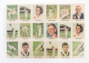 SCANLENS: 1965 "Cricket Gum" part-set [13/40] plus 5 duplicates, comprising cards numbered 3, 5 (2), 10 (2), 14 (2), 21, 22, 23, 30 (2), 32 (2), 34, 36 , 38, and 39.