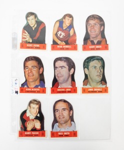 SCANLENS: 1969 "Footballers" die-cut cards part-set [8/18]; all popped.