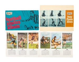 MOBIL FOOTY PHOTOS ALBUMS: A group comprising 1964 (complete 40/40), 1965 (complete 40/40), and 1966 (part-set 38/40); all photos stuck into their respective albums. (3 items)