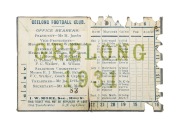 GEELONG'S SECOND PREMIERSHIP: 1931 season ticket for member #83 (low number), with fixture list and holes punched for each game attended. - 2