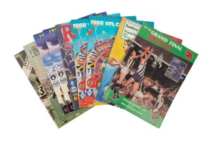 FOOTBALL RECORD - GRAND FINALS: A group comprising 1977 (Re-Play), 1983, 1988 (2), 1989, and 1990 (2), plus two 1973 issues of Football Life. (9 items)