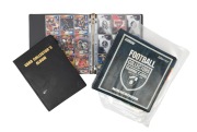 An accumulation of AFL cards in three albums, mainly early 2000s Select inserts (88), including 7 Legends, 2 Tributes, 45 Hall of Fames, and 1994/95 sticker albums; other brands present include Scanlens, Channel Ten, Cazaly Classics, White Crow, Tip Top, 
