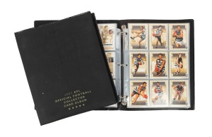 SELECT: Collection in pocket pages across two albums, comprising 2003 "XL" base set [217] plus 29 insert cards (noted MC2-5 and RE5 x 2), and 2003 "Xl Ultra" base set [160]. (406 cards)