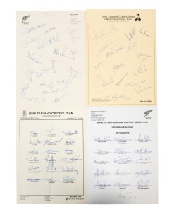 NEW ZEALAND: International Tour Team Sheets: 1980-81 Australian Tour (with Bracewell, Cairns, Coney, Hadlee, and Howarth); 1986 United Kingdom Tour (with Coney, Wright, Bracewell, Crowe, Hadless and Stirling); 1992 Zimbabwe Tour (with Crowe, Latham, Ruthe