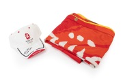 2008 BEIJING OLYMPICS: A group comprising a cap signed by Australian sprint kayaker Ken Wallace, together with a red Olympics banner and a yellow Paralympics banner, both 0.5 x 2.3m. (3 items)