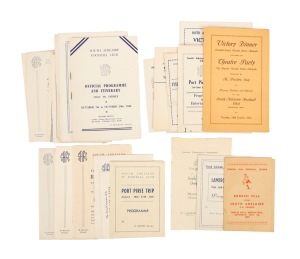 SOUTH ADELAIDE FOOTBALL CLUB: 1935 - 1956 accumulation of itineraries, trip details, dinner menus, etc; very slight duplication. (28 items).