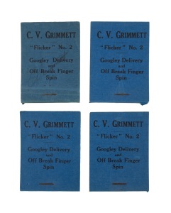 C.V. GRIMMETT: Flicker Book No.2 "Googley Delivery and Off Break Finger Spin", by Flicker Productions, Earls Court Road, London, 1930. Signed by Grimmett to the front cover, plus three unsigned examples. (4 items)