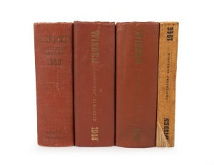WISDEN CRICKETERS' ALMANACK: A group comprising limp cover edition for 1946, and hardcover editions for 1947, 1948, and 1949. (4 items)