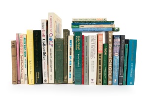 GOLF BOOKS: Mid-to-late 20th century group comprising thirteen hardcovers and fourteen softcovers; noted 1998 "Pete Georgiady's Wood Shafted Gold Club Value Guide" (signed by the author) and "The Golf Courses of Old Tom Morris" by Robert Kroeger (limited edition signed by the author). (27 items)