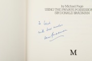 DON BRADMAN personally pen-signed and dedicated book: "Bradman - The Illustrated Biography" by Michael Page [Macmillan, Melbourne, 1983] with original dustjacket. - 2