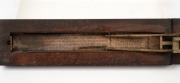 A. WILKINSON antique brass and timber sovereign scales with original lithograph paper instructions, 19th century, the case 15cm long when closed. - 3