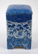 An antique Japanese blue and white porcelain four sectional bento box with phoenix decoration, Meiji period, 19th century, ​​​​​​​26cm high. - 2