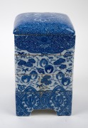 An antique Japanese blue and white porcelain four sectional bento box with phoenix decoration, Meiji period, 19th century, ​​​​​​​26cm high. - 3