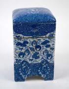 An antique Japanese blue and white porcelain four sectional bento box with phoenix decoration, Meiji period, 19th century, ​​​​​​​26cm high. - 4