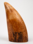 A pair of scrimshaw whale's teeth with animal decoration, 9.5cm high. - 3