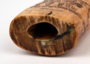 A pair of scrimshaw whale's teeth with animal decoration, 9.5cm high. - 4