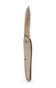 A sailor's antique pocketknife crafted from whale's tooth, 19th century, 13.5cm long when open.