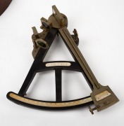 G. HEATH antique English ebony and brass octant with ivory register plate and maker's plaque, remains of original paper label and housed in original mahogany case, 19th century, the case 33cm high. - 2