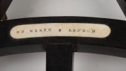 G. HEATH antique English ebony and brass octant with ivory register plate and maker's plaque, remains of original paper label and housed in original mahogany case, 19th century, the case 33cm high. - 3