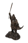 A Japanese bronze statue of Edisu the god of fishermen, Meiji period, 20th century, ​​​​​​​42cm high.