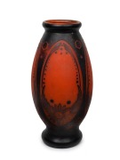 MULLER FR&Egrave;RES French Art Deco cameo glass vase, circa 1920s, signed "Muller Fr&egrave;res Lun&eacute;ville", an impressive 48cm high.