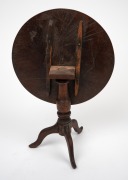 A miniature Georgian style tilt top wine table, 19th/20th century, 16cm high, 17cm diameter. - 3