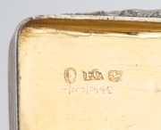 A William IV antique English sterling silver pocket snuff box with engraved decoration and gilt wash interior, made by Francis Clark of Birmingham, circa 1837, ​​​​​​​7cm wide, 61 grams. - 4