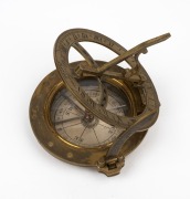 JACOB ABRAHAM of Bath, antique English equinoctial pocket sundial compass in original shagreen case, circa 1810, the case 8cm high. - 2