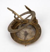 JACOB ABRAHAM of Bath, antique English equinoctial pocket sundial compass in original shagreen case, circa 1810, the case 8cm high. - 3