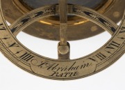 JACOB ABRAHAM of Bath, antique English equinoctial pocket sundial compass in original shagreen case, circa 1810, the case 8cm high. - 4