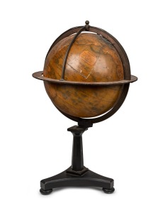 NEWTON'S antique English terrestrial globe of the world on cast iron base, circa 1865, 62cm high overall.