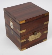 J. BLOUT THOMAS antique English chain fusee 56 hour marine chronometer with silvered dial, subsidiary seconds dial, housed in a three tier mahogany case with brass gimbal mounts,19th century, the case 19cm high. - 5