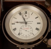ULYSSE NARDIN antique 56 hour chain fusee marine chronometer housed in a three tier brass bound mahogany case, 19th/20th century, ​​​​​​​19cm high. - 2