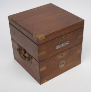 ULYSSE NARDIN antique 56 hour chain fusee marine chronometer housed in a three tier brass bound mahogany case, 19th/20th century, ​​​​​​​19cm high. - 3
