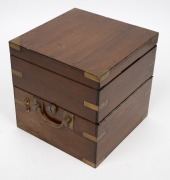 ULYSSE NARDIN antique 56 hour chain fusee marine chronometer housed in a three tier brass bound mahogany case, 19th/20th century, ​​​​​​​19cm high. - 4
