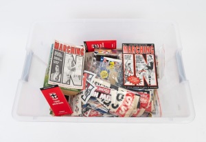 A collection of football ephemera, mostly St. Kilda interest, 1990s and onwards, including Football Records (10), Inside Footballs newspapers (10), various posters, an archive of stickers, fixtures, and much else besides. (qty.)