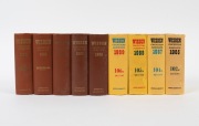 WISDEN CRICKETERS' ALMANACKS: A group of hardcover editions comprising the years 1960-65 and 1967-69; dust jackets were first issued in 1965, and as such are present for the relevant editions in this lot. (9 items)