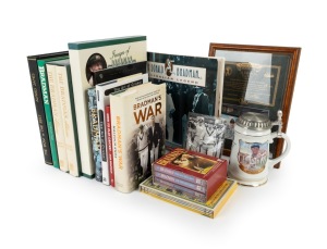 DON BRADMAN BOOKS: Mostly hardcover collection, including noted "Images of Bradman" by Peter Allen & James Kemsley [Welby, 1988, in slipcase], "The Don vs the Rest" by Alfred James [Wahroonga, 2006, limited edition signed by the author], "Bradman's War" b