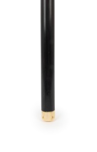 CLARK MCCONACHY - CUE: Peradon & Co. late-1950s hand-spliced ebony cue with weighted ivory butt, length 60 inches; originally marketed in catalogues as the "Clark McConachy Hand Spliced Ebony Cue", the design of this cue is based on McConachy's own person